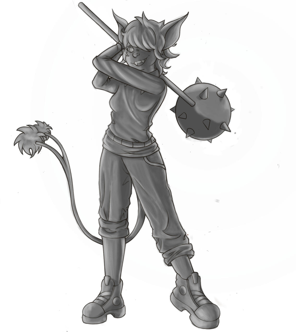 OC Tiramisu Grayscale Render done in Procreate