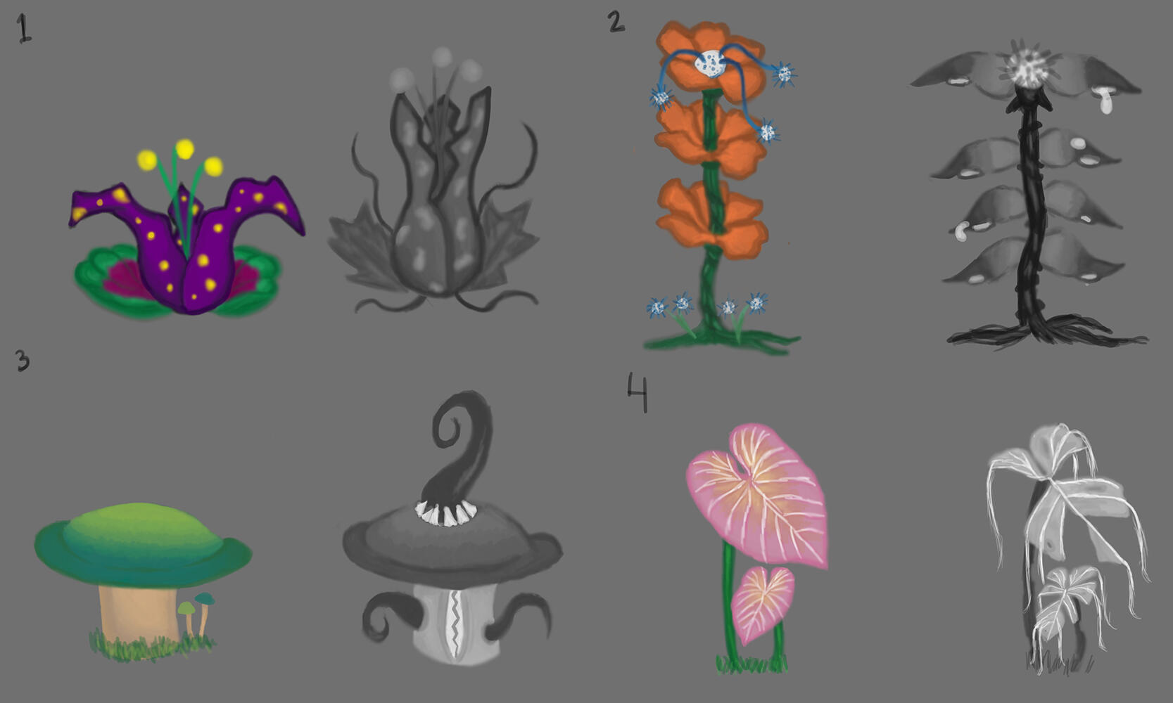 Foliage Concepts done in Photoshop